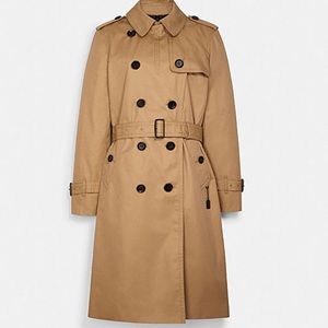 NWT coach long trench coat classic khaki LX